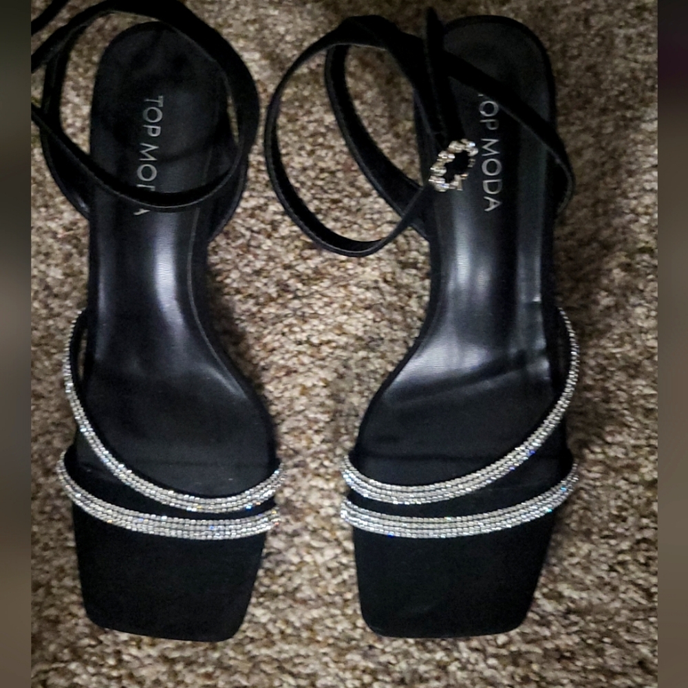Diamond strappy heels
